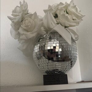 mirrorball disco planter